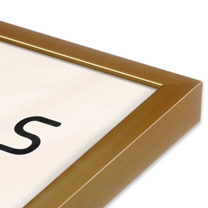 Bauhaus Retro Waves II, H 37,25 po x l 25,25 po, Cadre simple en or poli