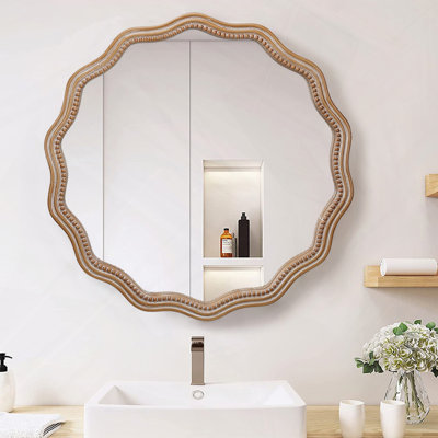 Miroir rond en bois