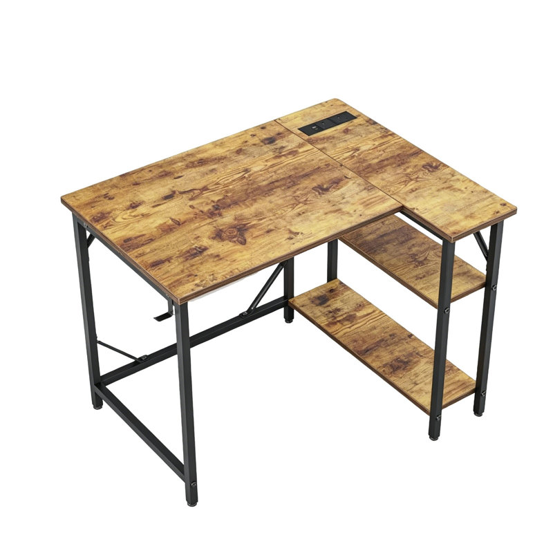 MDF Steel Computer Desk, Brown/Black
