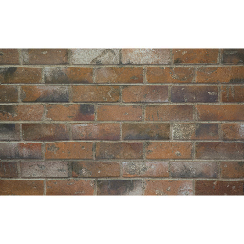 Brick 5.75" x 45" Peel and Stick Wall Paneling, Orange