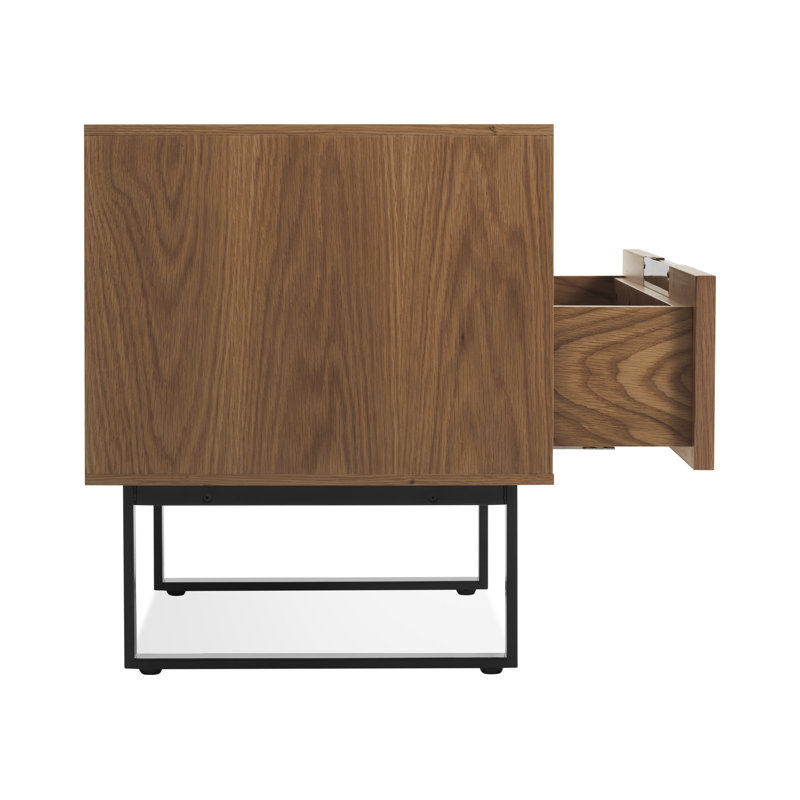 Series 11 2 - Drawer Nightstand, Black/Walnut