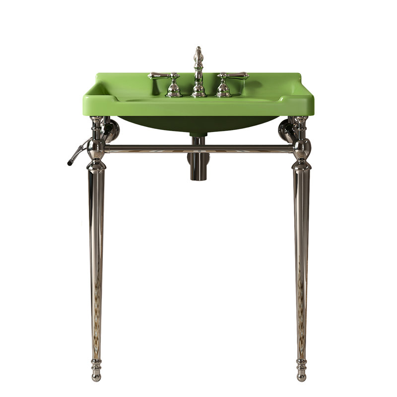 28" Bathroom Vanity Sink Featuring Ceramic Rectangular Basin, 3 Pre-Drilled Faucet Openings, Stainless Steel Legs And Towel Attachment, Color, High-Performance With Standard Holes, Hanger, Look,