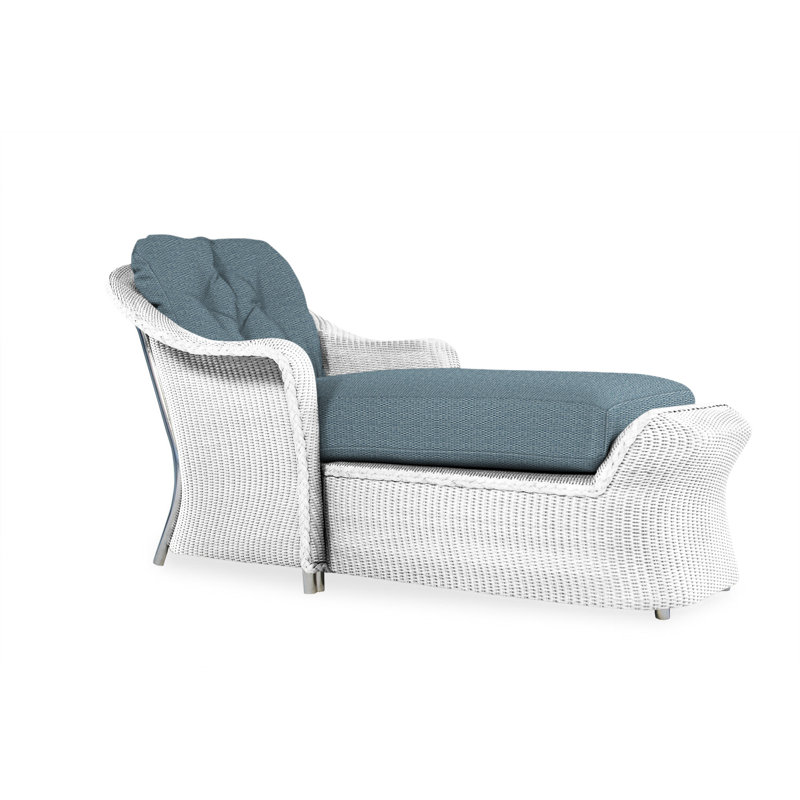 Reflections Outdoor Chaise Lounge, White, Beach Navy