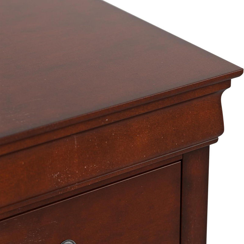 Table de chevet à l'épreuve de la poussière avec tiroirs en queue d'aronde de style transitionnel 1Pc, Cerisier