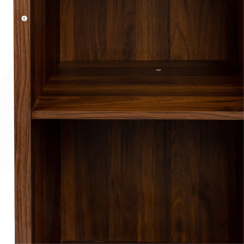 Brown Walnut Colour Modular Wine Bar Cabinet With Storage Shelves With Hutch For Dining Room