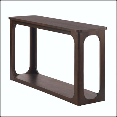 55" Minimalist Console Table with Arch Cutouts - Espresso