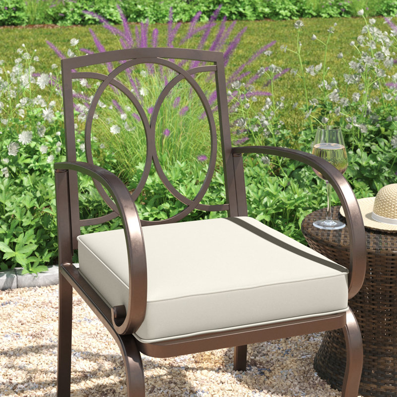 Libya Outdoor Sunbrella Cushion, Ivory, 20" W x 20" D
