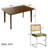 5-Piece Solid Wood Dining Table Set Rectangular Kitchen Table With Rattan Back Cantilever Chairs-2004468946