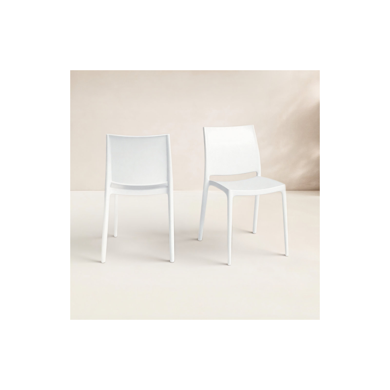 Burt Stacking Patio Dining Side Chair, White