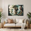 SciFi Jungle canopy tree city Grey Metal Wall Art