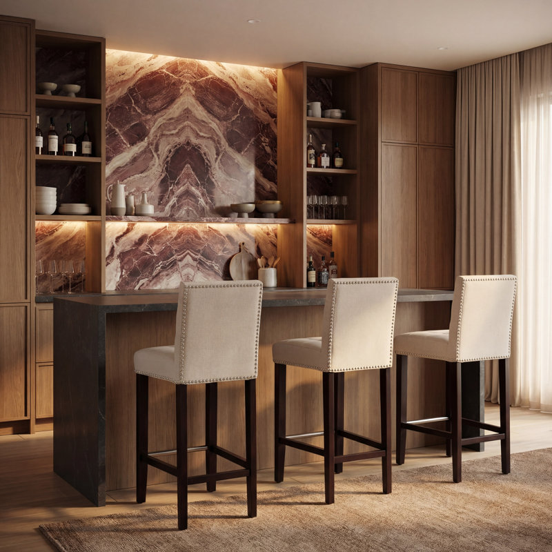 Tabouret de bar 30 po Apoloniusz, Lin taupe
