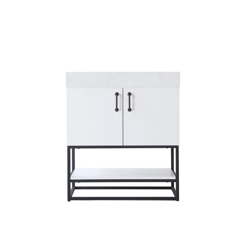 Meuble-lavabo simple 30 po, Blanc