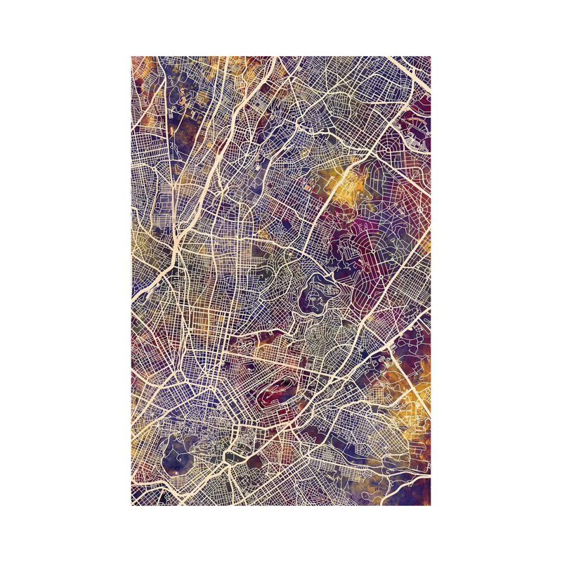 Athens Greece City Map II by Michael Tompsett - Wrapped Canvas Gallery-Wrapped Canvas Giclée