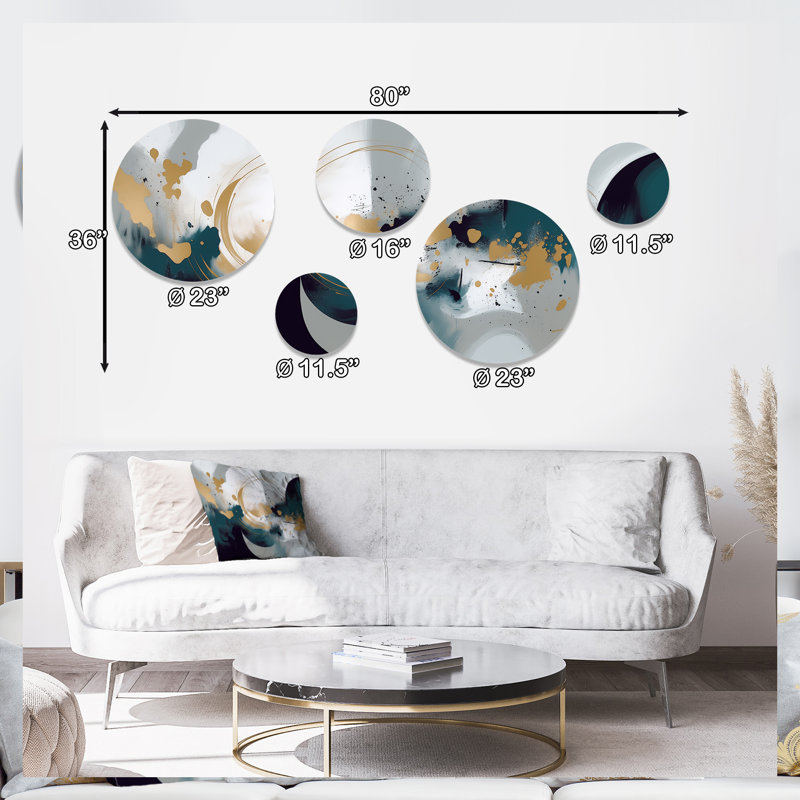 Ensemble de 5 décorations murales abstraites