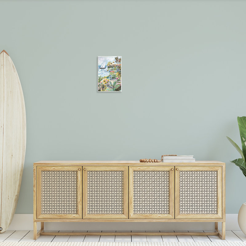 Az-904-Wood, scène nautique abstraite sur toile par Karen Fields, H 15 po x l 10 po x P 0,5 po