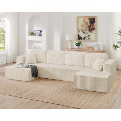 Canapé modulaire moderne en U avec méridienne pour se prélasser confortablement dans la chambre à coucher du salon
