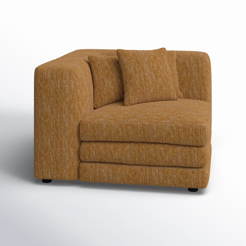 Donia Upholstered Accent Chair, Amber Glow Mustard Tweed