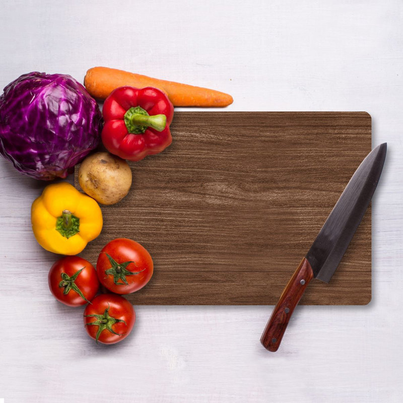 Flourish Premium Tempered Glass Cutting Board, 9.8 x 13.8 inches | 100% Antibacterial, Easy Clean, Non-Slip Silicone Feet | Durable Kitchen Essential for Safe Food Preparation, Stylish and Functional Design