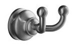 Fairfax Wall Mounted Double Robe Hook, Brushed Chrome