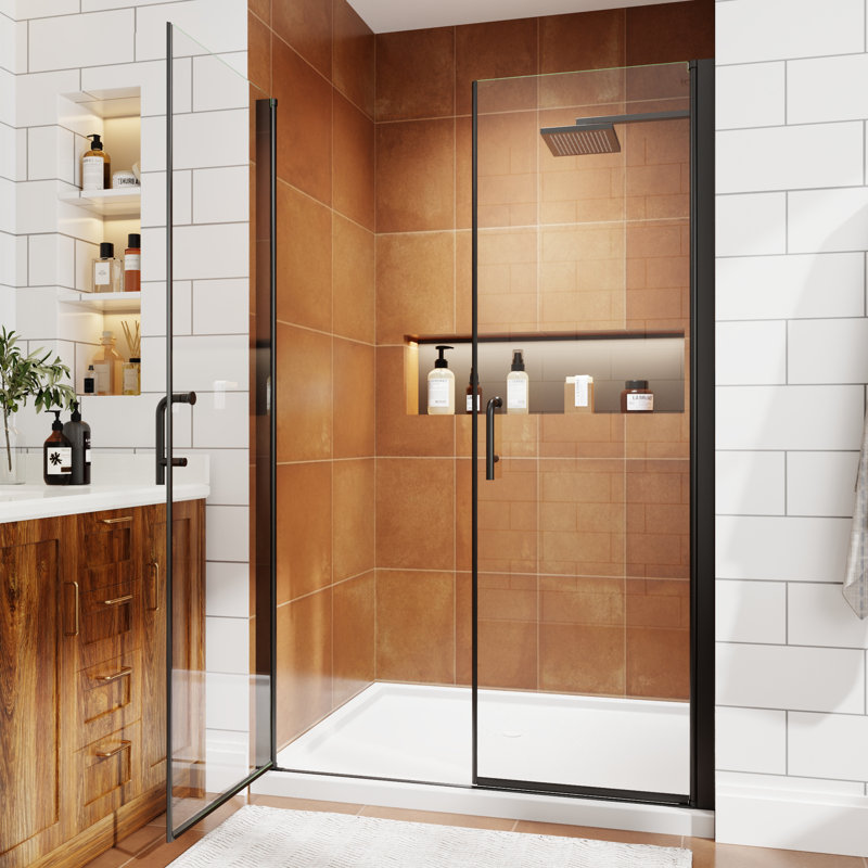 Cabine de douche à charnière double avec cadre 48 po x 72 po, 48"x 72"