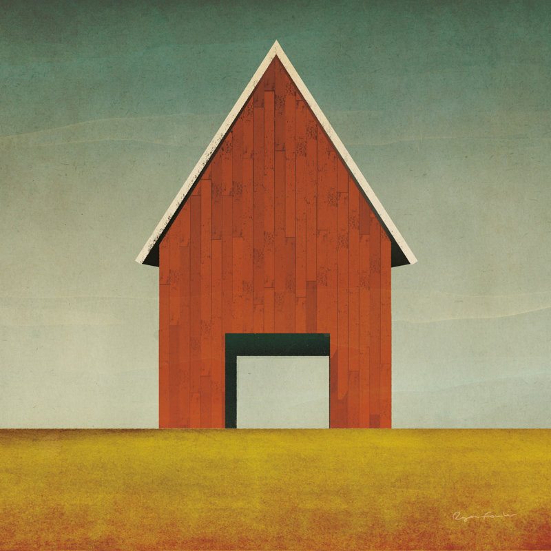«Orange Barn Summer Crop», reproduction sur toile, H 30 po x l 30 po x P 1,25 po, Non, Toile tendue