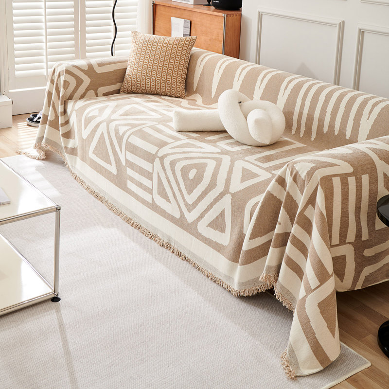 Housse pour canapé modulaire Boho Chenille, Kaki, H 71 po x l 118 po x P 0,1 po
