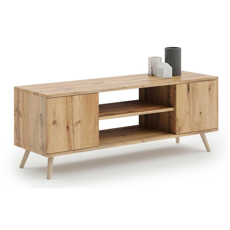 Unfinished TV Stand for TVs up to 55", Oak Wood