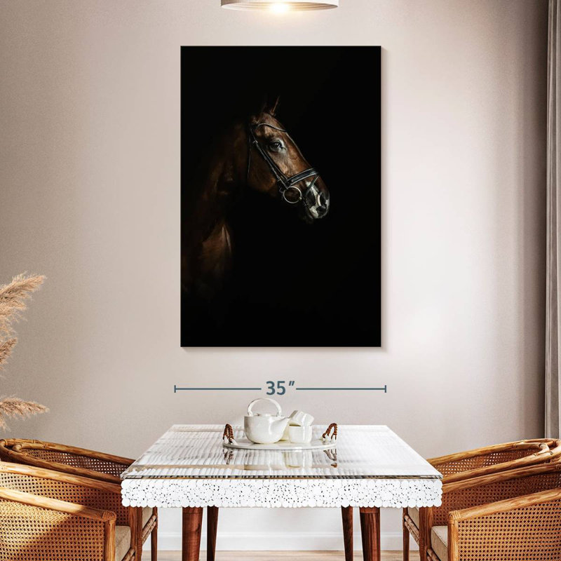 Cheval dans l'ombre, H 51 po x l 34 po