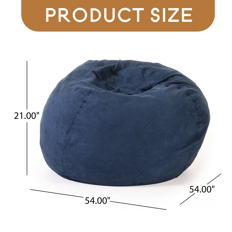5Ft Premium Bean Bag Chair With Removable Cover, Blue