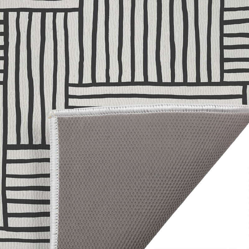 Paillasson Grid Puz, Ivoire/gris anthracite, L 17 po x L 24 po