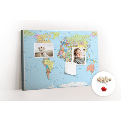 Wall Mounted bulletin board print wall art notice boards for office corkboard Detailed map
