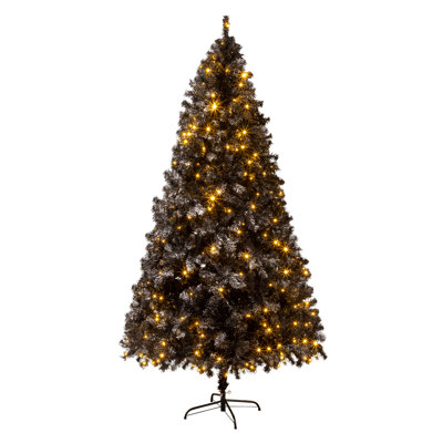 7.5 FT Pre-Lit Artificial Black Christmas Tree