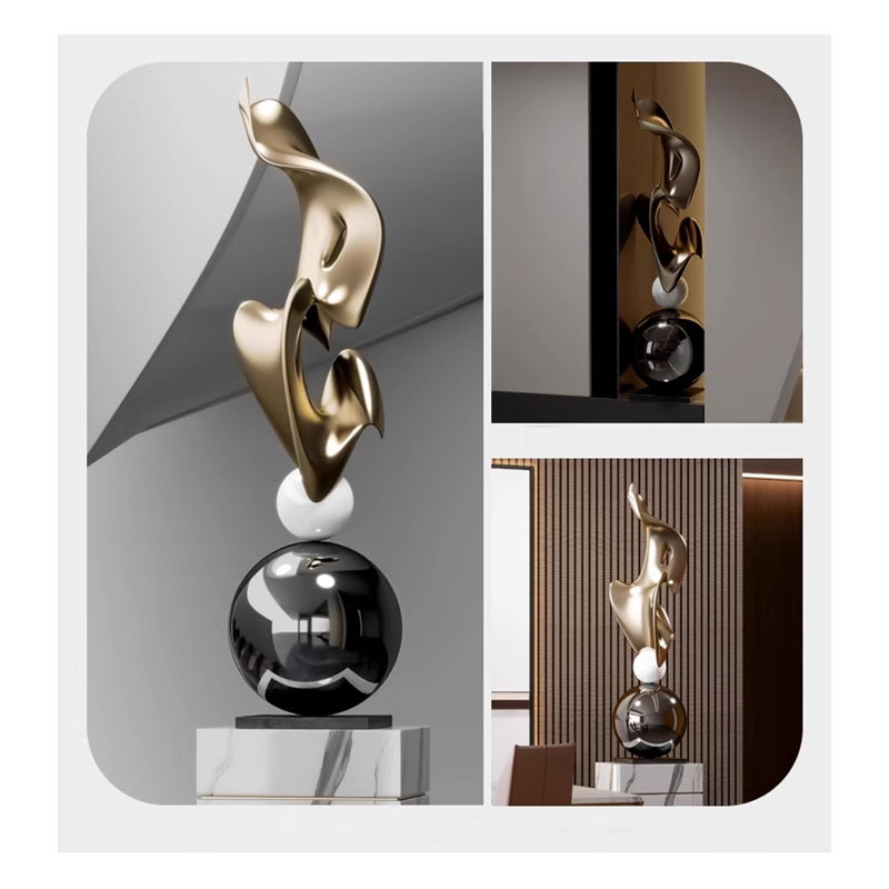 31.5" Gold Composite Decorative Objects