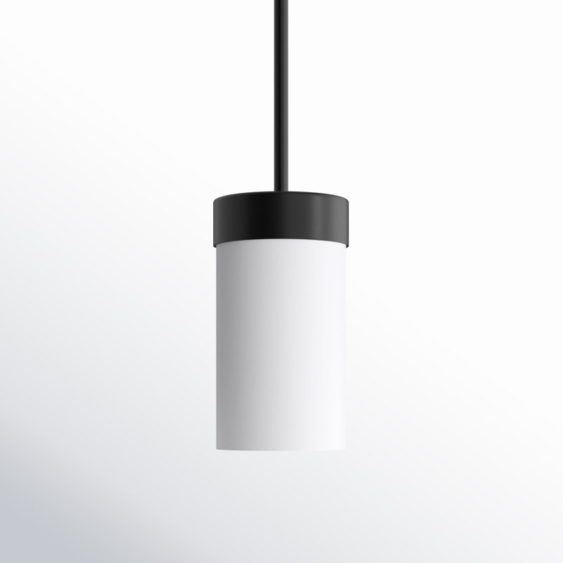 Luminaire suspendu cylindrique à 1 lumière Bola, Noir mat, H 7 po x l 3,88 po x P 3,88 po