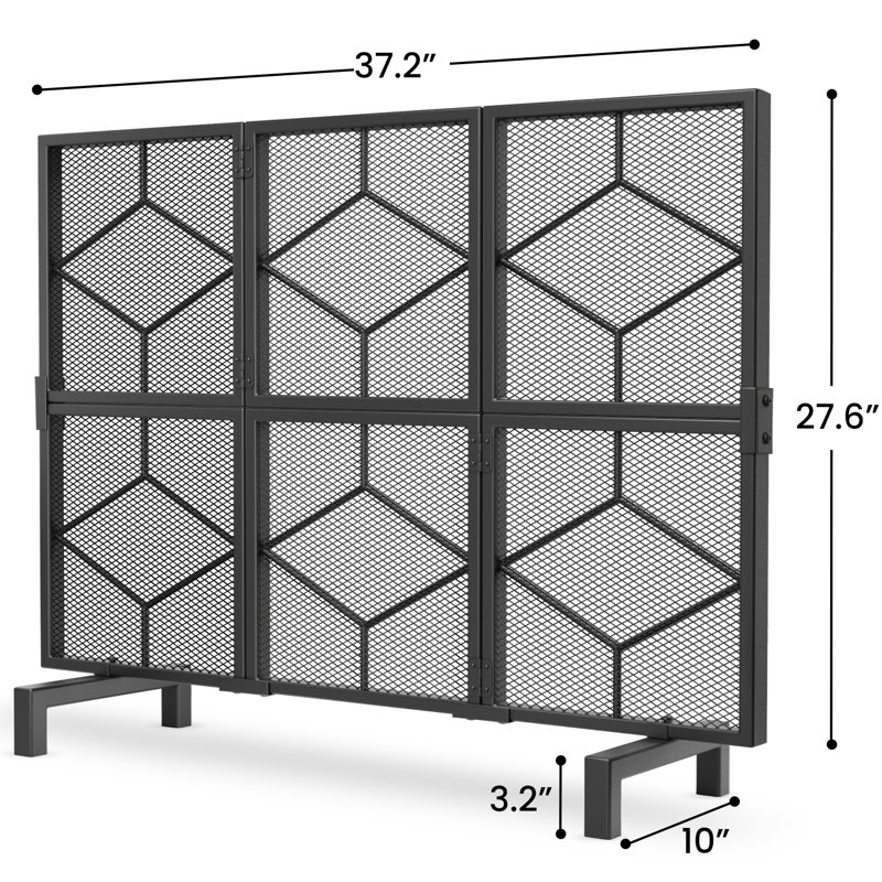 Alboldus wrought iron fire screen