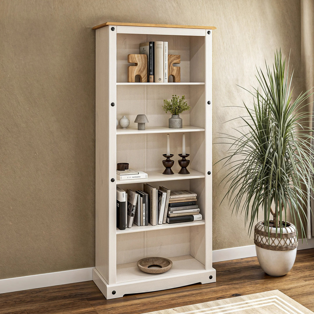 Zev 180cm H x 82cm W Solid Wood Standard Bookcase