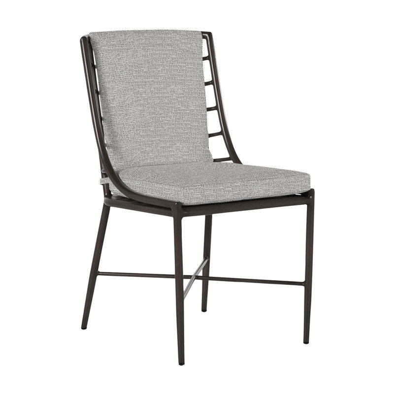 Carmel Patio Dining Side Chair with Cushions, No Welt, Tweed Toffee