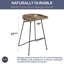 Modern Industrial Bar Stool With Stained Mango Wood Seat And Black Metal Base