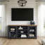 Meuble télé 67 po avec finition bicolore, sans assemblage, pour téléviseurs de 80 po ou moins, style campagne moderne-428513747