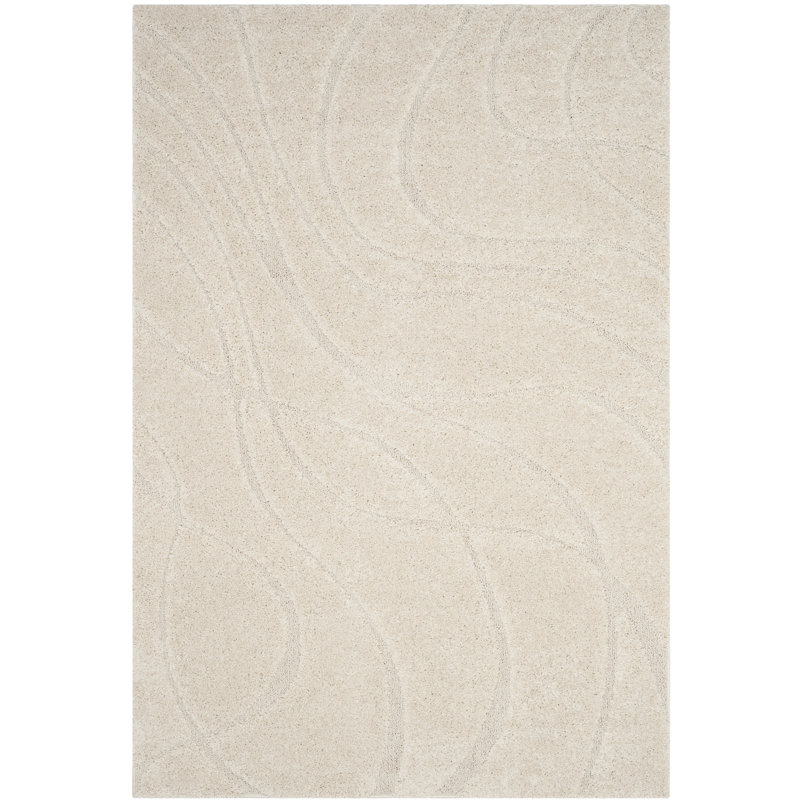 Reidy Machine Woven Polypropylene Beige Rug, Beige, Rectangle 69 x 122 cm