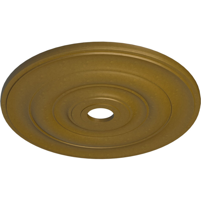 Médaillon de plafond Endurathane Jefferson, DE 26 1/2 po x P 3 5/8 po x P 1 1/2 po (convient aux auvents jusqu'à 5 po), finition dorée peinte à la main