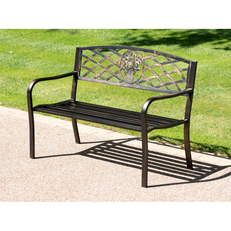 Aamari Rose Insert Steel Bench, Bronze