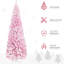 Arbre rose enneigé 7,5 pi - Crayon mince artificiel avec forme réaliste de sapin de Noël