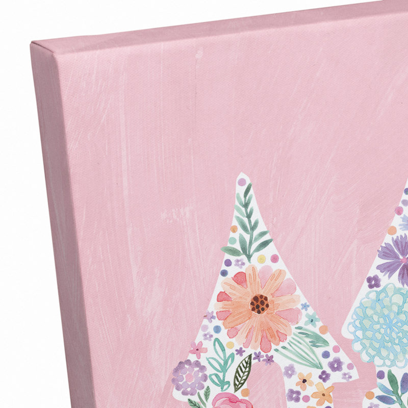 Impression de château floral sur toile, H 12 po x l 12 po x P 1,25 po
