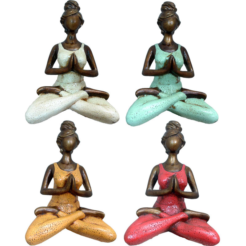 Figurine Alorton Yoga, H 10 po x l 7 po x P 5 po, Blanc