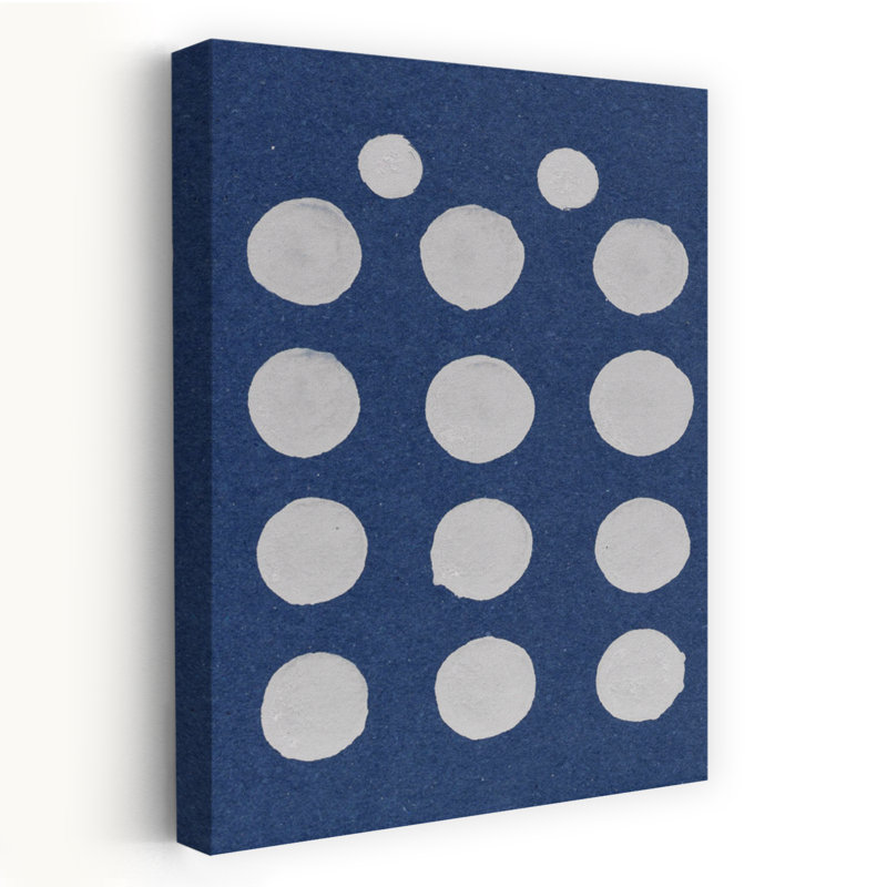 Cercles bleus sereins, reproduction d'art géométrique moderne abstraite, H 48 po x l 32 po