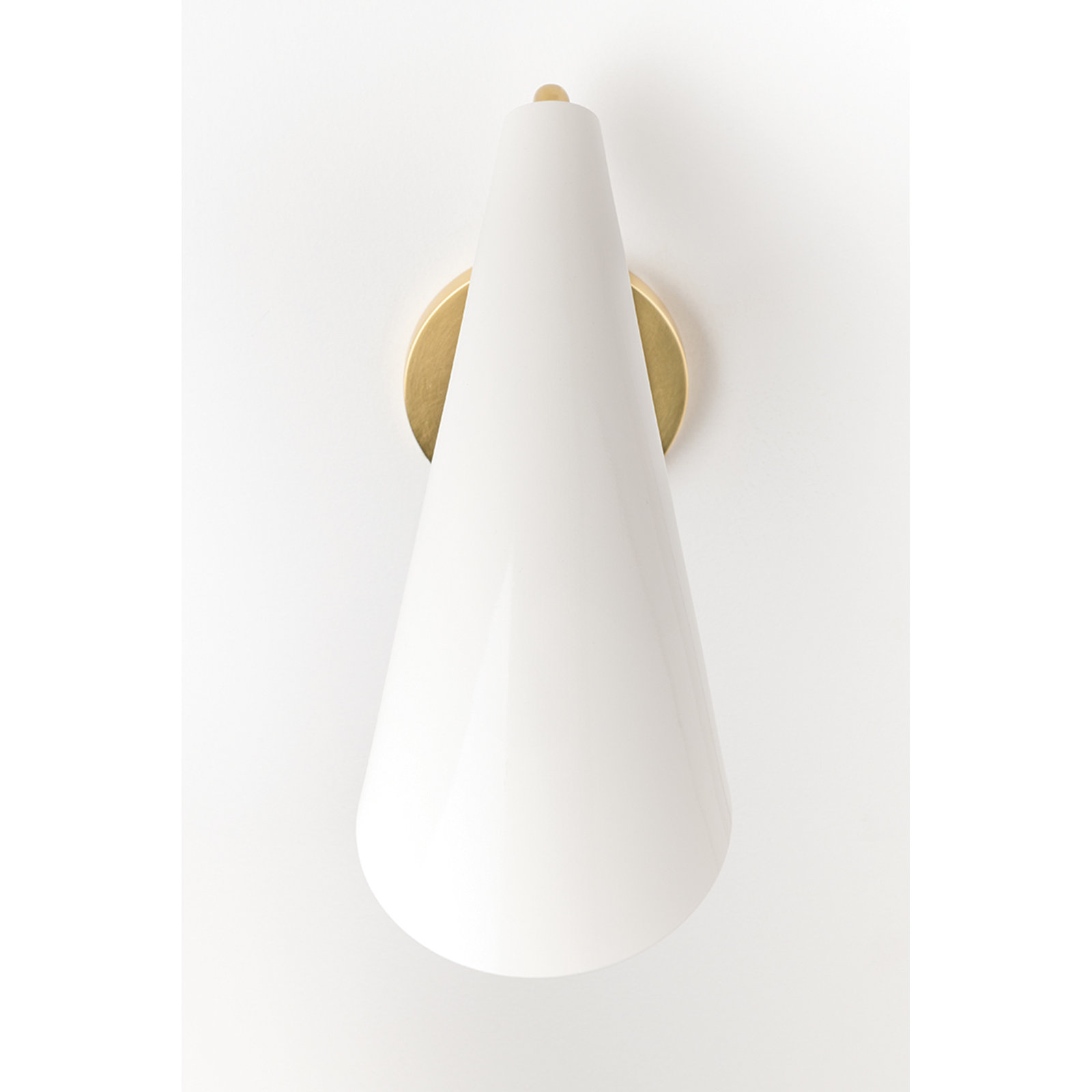 Tanya Single Light Dimmable Armed Sconce, Aged Brass/Dove Gray