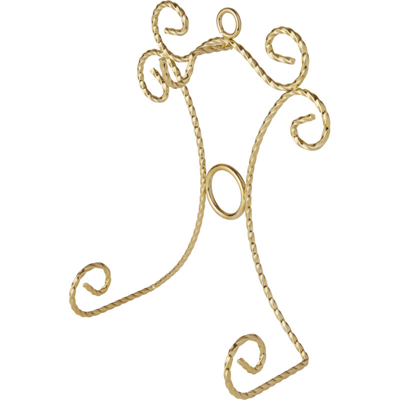 Crochet mural pour tasse et soucoupe de couleur dorée House of Hampton®, H 7,25 po x l 5 po x P 2,75 po, paquet de 2