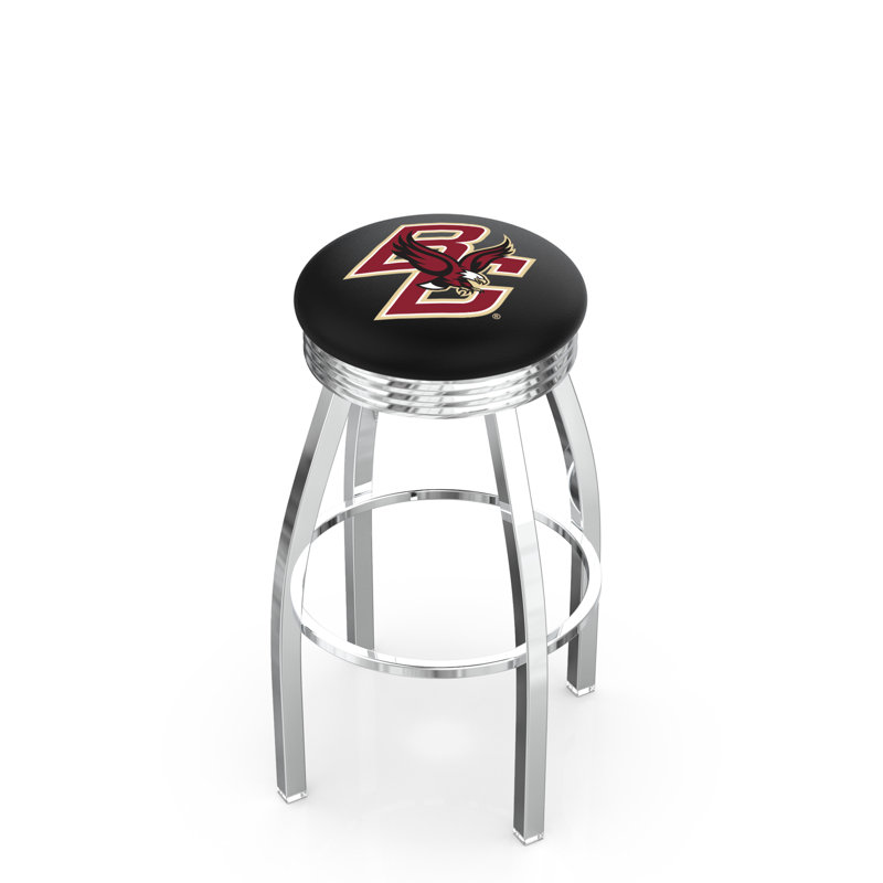 Tabouret de bar Logo Series, Tabouret de bar d'une hauteur de siège de 30 po, Noir soudé uni, Boston College