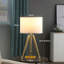 Lampe de table à trépied moderne réglable en laiton / or brillant de 35,5 po à 25,75 po de hauteur pour salon, table de chevet, lampe de chevet pour chambre à coucher, lampe à DEL